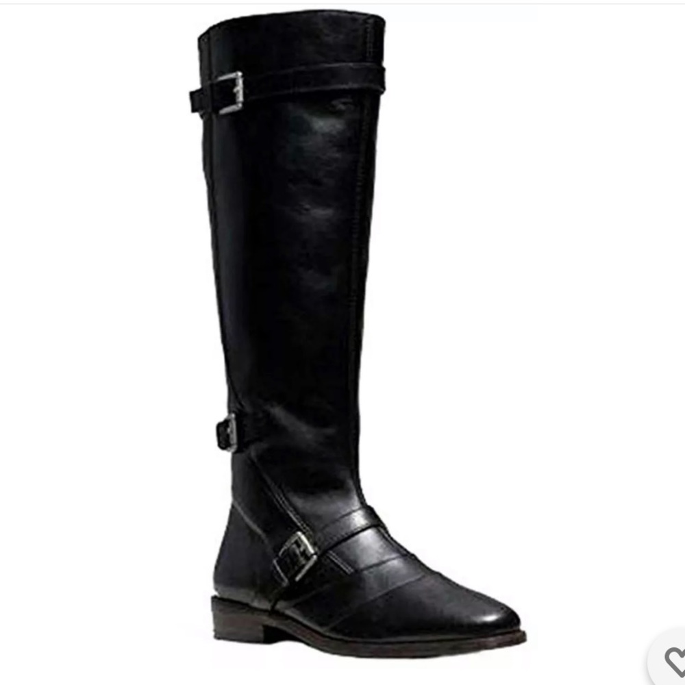 Coach Lawrencia Tumbled Glazed Riding Boots - Picture 1 of 13